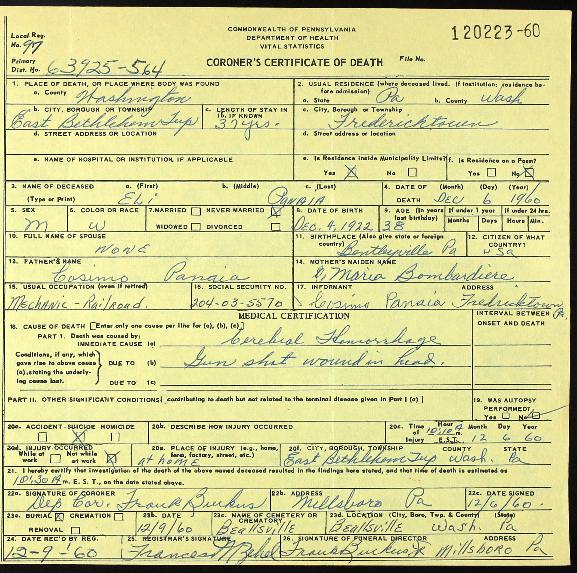 eath certificate